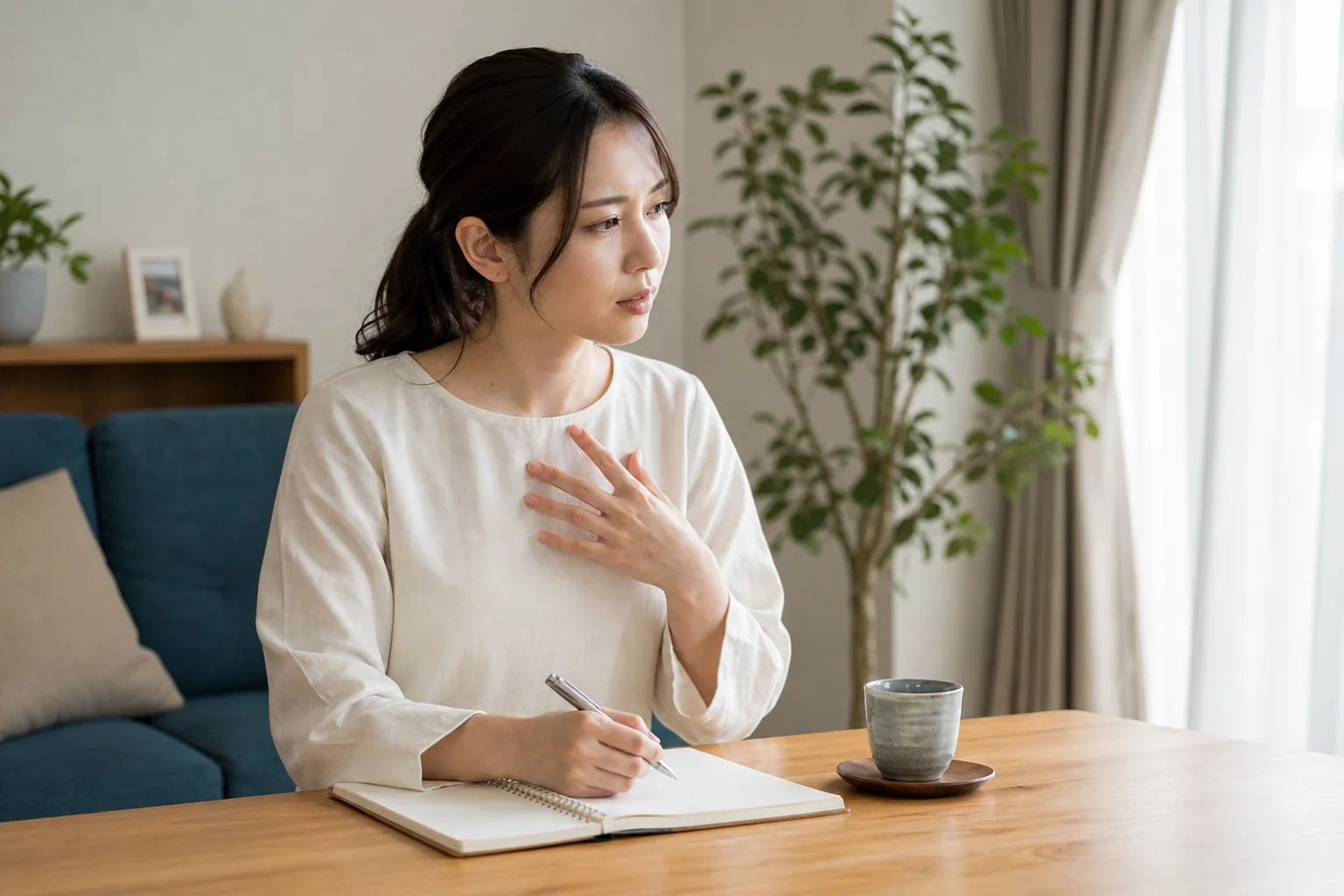 話したいことを整理する女性