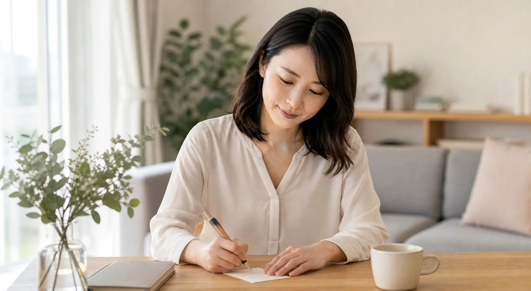 希望を伝える準備をする女性